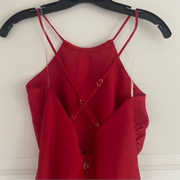 New! Nookie Red Gypsy Mini Halter Asymmetrical Mini Dress 37678 - Picture 4 of 11